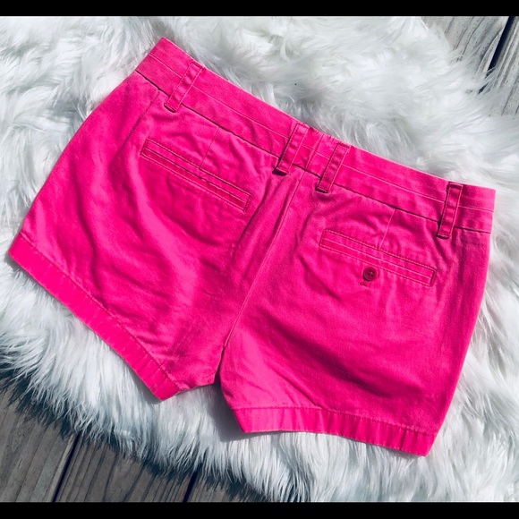 J. CREW HOT PINK CHINO ZIPPER SHORTS WOMEN SIZE 4 - Picture 4 of 4